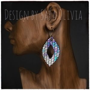 Mermaid Genuine Leather Earrings